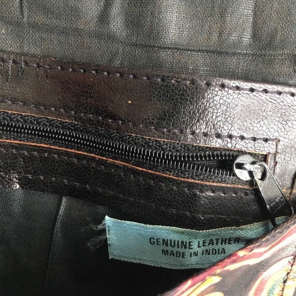 Colorful Elephant Wallet Clutch with Matching Coin Purse, Genuine Leather, Brown - Picture 7 of 17